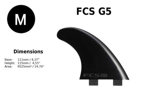 FCS Finnen G5 Medium schwarz für Surfboard nur Mittel Finne Centerfinne kein Set 